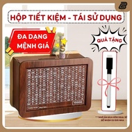 Combo of 5 colorful wooden savings boxes with a 100-day goal board to track personal finance Happy B