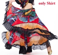 cod New Tops/Skirt/Tops+Skirt Gypsy big Printed flower Belly Dancing Set Dresses Colorful Dancing Ou