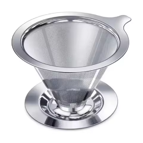 Large Reusable 103 Inox Coffee Filter Strainer, Food Grade Stainless Steel Coffee Mesh Filter, Dispo