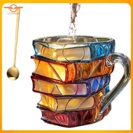 [CloudsMiles] 3d Painted Book Coffee Mug 11oz Glass Coffee Cupshaped Cup for Book Lovers, , Libraria