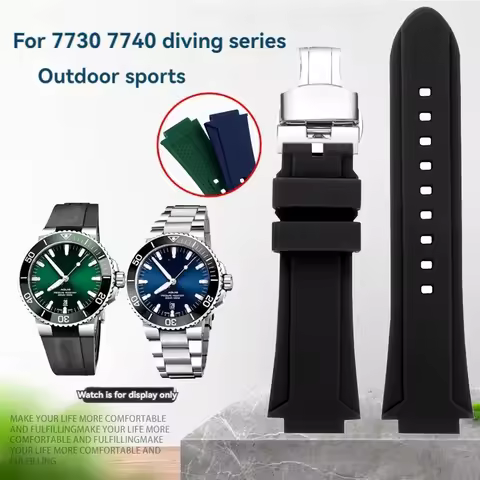High Quality Rubber Strap For Oris Aquis 7730 7740 Diving Series Sport Waterproof Silicone Convex 24