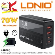 LDNIO A4808Q ( 70W )/ A4809C ( 100W )  LED DISPLAY DESKTOP CHARGER PD SUPER FAST CHARGING DESKTOP AD