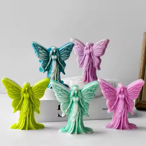 Butterfly Scented Candle Silicone Mold DIY Butterfly Flower Fairy Gypsum Resin Ornament Molds Handma