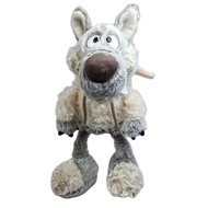 Big Bad Wolf Soft Stuffed Plush Doll Birthday Gift Toys for Atmosphere Props - Gray and white plush 