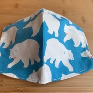 文青風環保純棉透氣完兒童布口罩套 盛夏北極熊