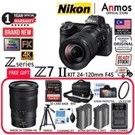 Nikon Z 7II / Z7 II / Z7II WITH Z 24-70MM F4 /Z 24-120MM F4S /Z 28-75MM F2.8 FTZ II ADAPTER (1 YEAR 