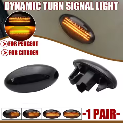 Dynamic Fender Turn Signal Turn Signal Light For Peugeot Citroen C1 C2 C3 C5 C6 107 206 307 407 607 