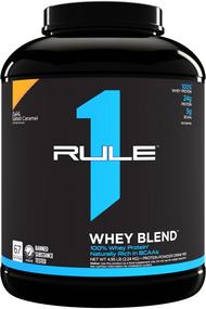 Rule 1 R1 Whey Blend Chocolate Fudge - 5 lbs Powder - 24g 3 Protein Sources + 5g BCAAs - 65 Servings