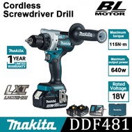 (100% original)Makita DDF481 Cordless Impact Drill brushless screwdriver 18V lithium battery electric screw driver household electric drill