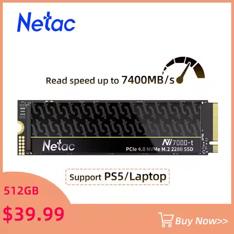 Netac SSD 1TB SSD NVME M2 7400MB/s 512GB 2TB 4TB PCIE4.0 Internal Solid State Hard Drive with Heat S