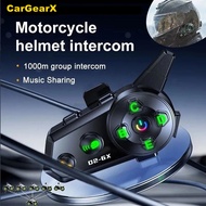 D2-6X Motorcycle Helmet Headset Smart Wireless Intercom with 1000-meter Mixed Music Sharing Range, W