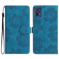 Ready to ship Flower Embossing Pattern Leather Phone Case For Motorola Moto G73/Motorola Moto G62 5G