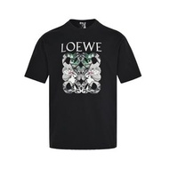 LOEWE西班牙愛馬仕龍貓鏤空logo短袖T恤  代購非預購