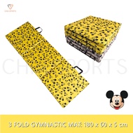 180x60x5cm Folding Gymnastics Carpet Mickey Mat Exercise Aerobics Stretching Yoga Mattress Backrest 