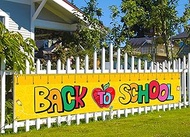 Nepnuser Back to School Fence Banner Kids Students First Day of School Welcome Party Decoration Larg