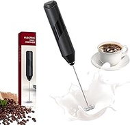 Electric Milk Frother Handheld, Battery Powered Foam Maker, Whisked Drink Mixer, Mini Blender For Coffee, Frappe, Latte, Matcha, Hot Chocolate (Black)
