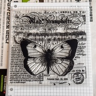 0701-79 Butterfly Music Score Postmark Transparent Seal Crystal