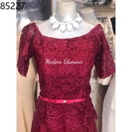 gown for ninang wedding ◎Elegant Maroon Formal Dress Principal Sponsor Mother of the Bride/Groom N
