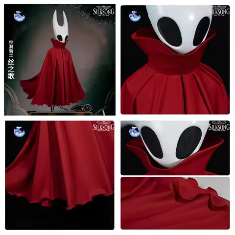 KKCos Hollow Knight Silksong Hornet Cosplay Costume Shadow Knight Red Cloak Battle Version Halloween
