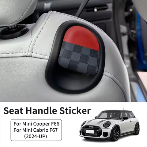 2pcs Car Rear Seat Back Handle Decal Cover Protective Sticker For Mini Cooper S JCW F66 F67 Car Inte