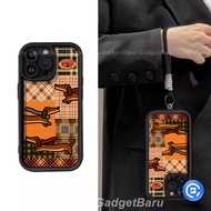 HP Cute Silicone Soft Phone Case Dachshund Checkered Full Protection premium With Bracelet Case For 