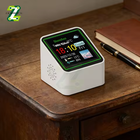 Smart WiFi Electronic Weather Clock 1.54 Inch 240x240 Type-C Custom GIF Image Show Weather Temp Humi