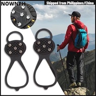 NOWNIPH 1 Pair Shoes Crampons, Spike Anti-Slip Ice Gripper Spike,  Universal 5/8 Teeth Spike Grips C