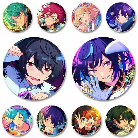 Music Game Ensemble Stars Lapel Pins Cartoon Idol Hakaze Kaoru Tori Himemiya Narukami Arashi Icon Ba