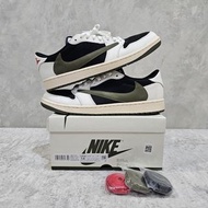 [二手] WUS14 Air Jordan 1 Low x Travis Scott 橄欖綠 倒鉤 DZ4137-106