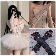 Marshmallow Diary Halloween Lace Gloves cos Sleeve y2k Ballet Style Punk Ya Culture lolita Role Play