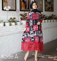 Dress tenun kombinasi brukat-tenun muslim-dress tenun-gamis tenun