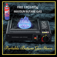 Original Portable Butane Gas Stove with Free Maxsun Butane Gas 220g.
