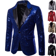 Shiny Gold Sequin Glitter Embellished Blazer Jacket Men Nightclub Prom Suit Blazer Men Costume Stage Clothes For singers