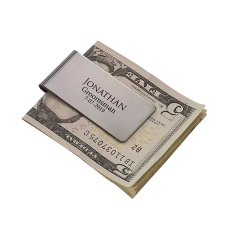 DHQH Custom Money Clip Personalized Engraving Name Logo Money Clip Bank Card Wallet Decoration Men F