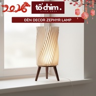 Deco Zephyr Lamp Wavy Design, 3D Printed Night Light Warm Yellow Light Modern Bedroom Decor - Bird's