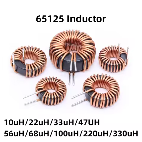 5Pcs Toroid core Inductors 65125 Winding Magnetic Inductance 22uH 33uH 470uH Inductor Iron Gauge Alu