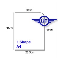 (1pc) A4 / A3 / F4 Size L / U / C Shape Clear Folder / PVC Transparent Document Holder File / Transp