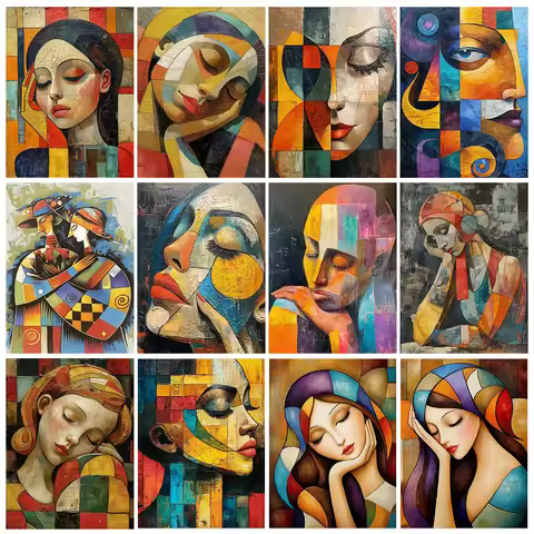 Picasso Art Abstract Painting Digital Oil Painting DIY Kit Frameless Digital Coloring Home Decoratio