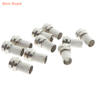 💖Best Buyle 10Pcs 75-5 F Connector Screw On Type For RG6 Satellite TV Antenna Coax Cable