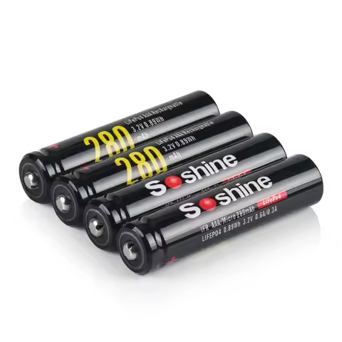 Soshine Original 10440 280mAh LiFePO4 Rechargeable Battery 3.2V AAA Batteries for Headlamp Flashligh