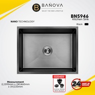 BANOVA Stainless Steel Handmade Undermount 1 Bowl Kitchen Sink (NANO) BN 5946 [BLACK]