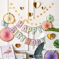 Noble Shop - 馬卡龍色HAPPY BIRTHDAY 生日佈置掛飾套裝