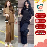 Women's T-shirt Set with long sleeves and short pants Size 40-90kg Comfortable T-shirt Set for home 