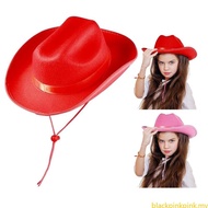 BLACK Roll Brims Cowgirl Hat for Little Girl Bridal Shower Kids Cowgirl Hat Theme Party Costume Hat 