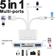 51 USB OTG & SD,iPhone iPad USB CUSB,SD Micro SD SDHC SDXC MMC  Pembaca Kad Memori 5-dalam-1 OTG USB