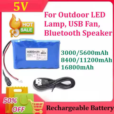 5V 16800mAh Lithium Battery Rechargeable Single Chip Microcomputer for Outdoor LED Lamp, USB Fan, Bl