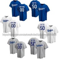 【S.D】60a MLB棒球球衣 洛杉磯道奇 50# Betts 00# Your Name 刺繡棒球服T恤