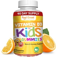 Feel Great Kids Vitamin D3 1000 IU | Kids Vitamin D Gummies for Healthy Bones, Mood, & Immune Suppor