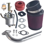New upgrade Carburetor Carb Red Air Filter Adapter Silvery Exhaust Pipe Stage 2 Kit for 79cc Predato