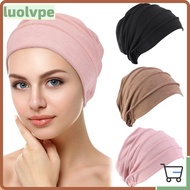 LUOLVUO Women Cancer Elastic Cloth Head Cap Hat Cotton Chemo Cap